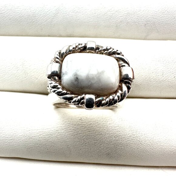 Michael Dawkins Ring Sterling Silver White Howlite Size 8 - Picture 4 of 5